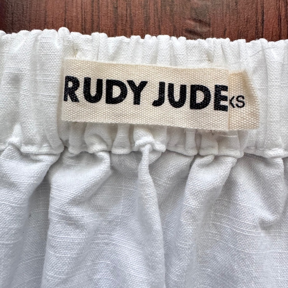 Rudy Jude Cafe Midi Skirt White Organic Cotton Pockets Sz XS Quiet Luxury - Picture 7 of 16